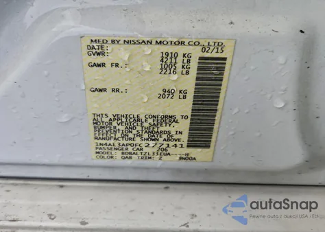 2015 Nissan Altima 2.5 z USA, uszkodzony, nr VIN 1N4AL3AP0FC277141